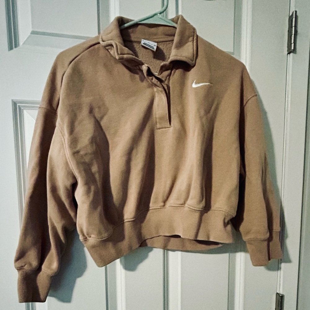 Tan Nike Cropped Sweatshirt